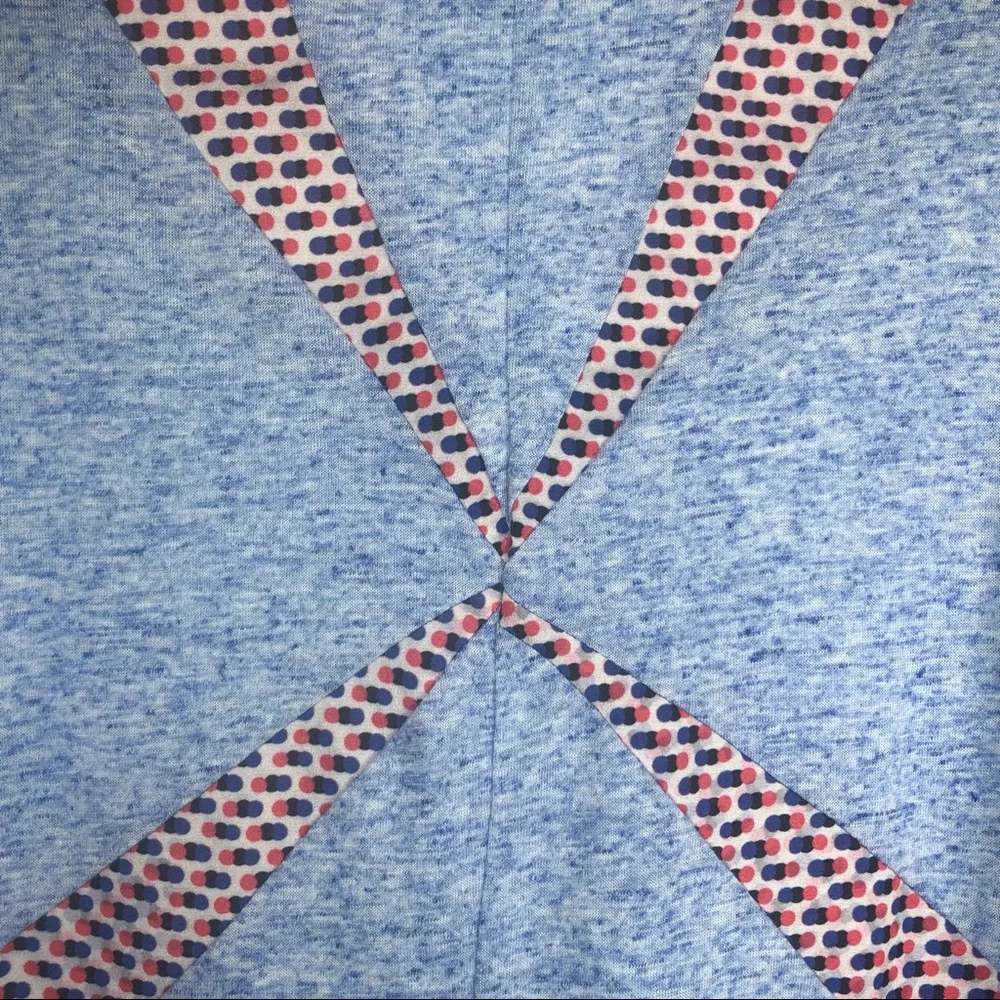 PLEIONY sleeveless tank top blue with blocks of polka dots M - Picture 6 of 10